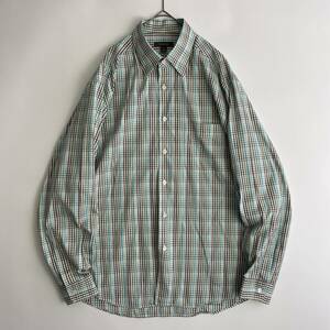 【美品】Ermenegildo Zegna size/XL (h) ルーマニア製 エルメネジルドゼニア ボタンダウン シャツ 長袖 マルチカラー ギンガムチェック