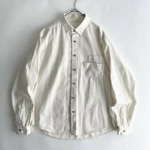 THE HINOKI size/4 (hd) ザヒノキ リネン コットン ワーク シャツ 長袖 ナチュラル アイボリー 生成り 無地 日本製 shirtの画像7