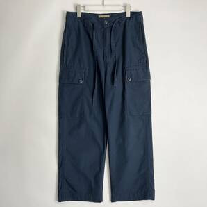 NIGEL CABOURN -LYBRO- size/30 ナイジェルケーボン ライブロ カーゴパンツ ワイド ワーク リップストップ 軍パン ネイビー 紺 無地 pantsの画像3