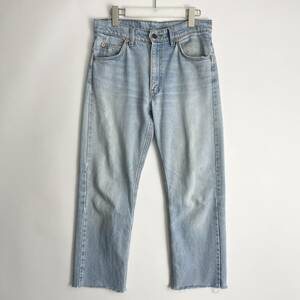 90s Levi's 505 W30 L30 (hd) ブラジル製 オレンジタブ リーバイス レギュラー ストレート ブリーチ アイスブルー カットオフ denim pants