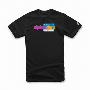 アルパインスターズ 1232-72236-10-M ワールドワイドアゲイン Tシャツ ブラック Mサイズ バイク 夏 半袖