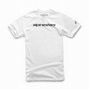 アルパインスターズ 1212-72020-2010-L リニアーワードマーク Tシャツ ホワイト/ブラック L ロゴT 半袖 バイクウェア ダートフリーク