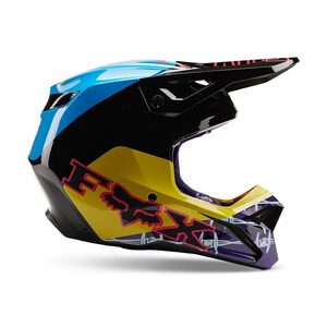 FOX 30435-013-XL V1 ヘルメット バーブドワイヤー スペシャルエディション ブラック/ブルー XL(61-62cm) バイク頭 防具 軽量