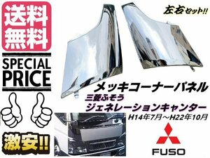 ジェネレーション キャンター 2トン メッキ コーナーパネル カバー 三菱ふそう 標準 ワイド H14年7月～H22年10月 純正交換 鏡面 送料無料/3