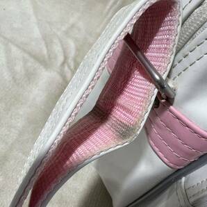 C873 adidas アディダス ショルダーバッグ スポーツバッグ エナメル ピンク ホワイト の画像5
