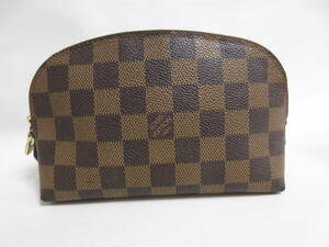 12873◆LOUIS VUITTON ルイヴィトン ダミエ N47516 ポシェット コスメテック メイクポーチ MADE IN SPAIN 中古 USED