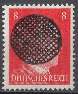 ドイツ第三帝国占領地 普通ヒトラー(Klingenthal)加刷切手 8pf