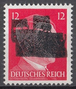 ドイツ第三帝国占領地 普通ヒトラー(Gruna)加刷切手 12pf