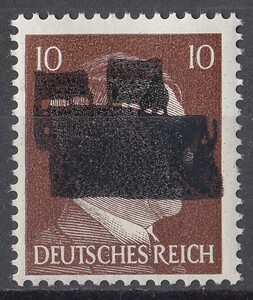 ドイツ第三帝国占領地 普通ヒトラー(Gruna)加刷切手 10pf