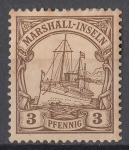 1901年ドイツ植民地 マーシャル諸島 カイザーのヨット切手 3pf