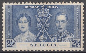 1937年英国領(ST. LUCIA)ジョージ6世戴冠式 2-1/2d.