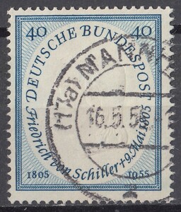 1955年西ドイツ シラー死去150年記念切手 40pf