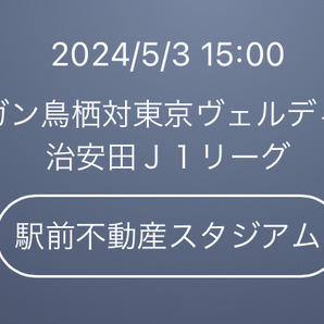 2024/5/3 15:00 サガン鳥栖対東京ヴェルディ 駅前不動産スタジアム Ｂ席バック自由席 １名様