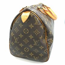 LOUIS VUITTON ルイヴィトン LV モノグラム ボストンバッグ スピーディ30 PVC レザー ブラウン M41526 カデナ付き MB fe ABG_画像3