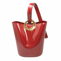 希少 美品　CELINE セリーヌ　ショルダーバッグ 赤 レッド ゴールド金具 F-97/1 エナメルレザー レディース 保存袋・箱付き　fe ABI_画像1