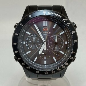 動作確認済※CASIO カシオ QZ EDIFICE EQW-550 メンズ 電波ソーラー腕時計 黒文字盤 腕時計 クオーツ　箱・コマあり　MB　YN　ABB2