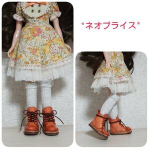 *レースアップブーツ*濃淡赤茶系***ショートブーツ*ハンドメイド*紐靴*革*ネオブライス*ピュアニーモS*ミニチュア*の画像3