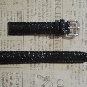 幅１７mm 色 黒 クロコダイル押し 腕時計ベルト 『上級』の画像1