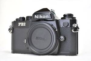 【美品】Nikon ニコンFE2 ブラック 　清掃・整備・モルト交換済　電池付きでこのまま使える極上中古品