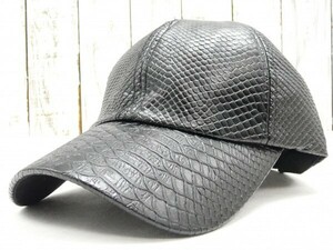 クロコダイル Imitation Leather CAP　ブラック送料\350 男女OK