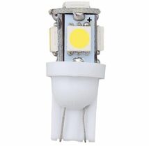 T10 T16 LED バルブ ウェッジ ルームランプ 5SMD 5連 10個 5050 ウェッジ球 12V 高輝度 ホワイト 白 ナンバー灯 新品 送料無料 La18_画像4