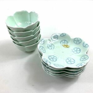 【美品】有田焼　京小紋料理揃　桜柄　小皿　小鉢　5客セット