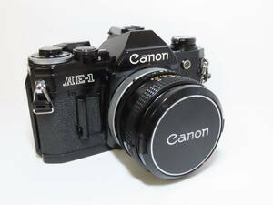 キャノン Canon AE-1 ブラックボディー 及び レンズ FD 50mm 1:1.8 S.C.