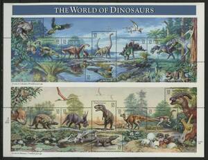 ∞アメリカ　1997年　恐竜の世界　SC#3136　未使用NH　15種完
