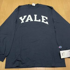  dead stock YALE long T Champion Champion T-shirt navy Vintage 90s