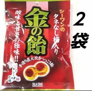 金の飴　種無し梅入べっこうあめ　２袋　珍しい　和菓子　個包装　塩飴　キャンディ■送料無料■匿名配送■クーポン