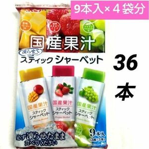 しんこう凍らせてスティックシャーベット　イチゴ　マスカット　マンゴー　計３６本　駄菓子　■送料無料■匿名配送■クーポン