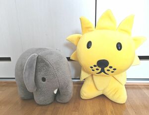 大きめ　ミッフィー　フレンド　ゾウ　ライオン　ぬいぐるみセット　アニマル 　ブルーナアニマル