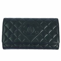 シャネル ココマーク・キルティング 長財布 二つ折り ラムスキン/ブラック/CHANEL 翌日配送可■513955_画像1