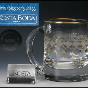 【SAG】KOSTA BODA コスタボダ Kirin Collectors Glass キリンコレクターズグラス ビアマグ 1986年 共箱 ネームプレート 本物保証の画像1