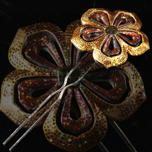 螺鈿装飾 花型 簪 箱付 検索： 櫛 和装 着物_画像1