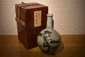 [GE]E408[ collector place warehouse goods ] era old Kutani large sake bottle / Kutani Japan fine art antique goods hour substitute article work of art old work of art 