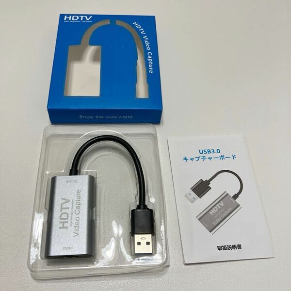 USB3.0 & HDMI 変換アダプタ HD画質録画 HD1080P/4Kパススルー機能 HDMI ビデオキャプチャー ゲーム録画/HDMIビデオ録画/ライブ配信用