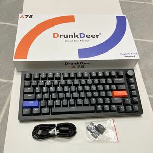 DrunkDeer A75 ラピッドトリガーキーボード メカニカル TKL 磁気スイッチRGB 有線 USB コンパクトゲーミング用 82キー ゴースト こぼれ防止