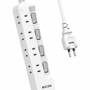 Mscien 電源タップ usb付 8個AC口 1個usb-c 3個usb-a 延長コード 雷ガード usb コンセントタップ 壁掛け マルチタップ スイングプラグ (3M)の画像3