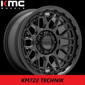 USオフ系に! KMC KM722 TECHNIK 8.5J×17in IS18 139.7 6H サテンブラック色 トライトンGSR 150系プラド ハイラックス FJ に