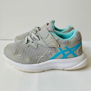 アシックス asics レーザービーム 17cm グレー 除菌・消臭済み