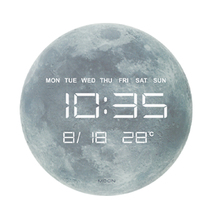 惑星LEDデジタル時計 月 [FX76901M] デザイン時計 給電式 インテリア カレンダー 温度 LED おしゃれ_画像1
