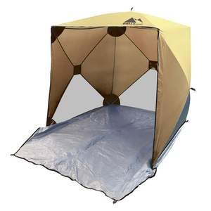UVカットサンシェード キューブ型 サンドカーキ [HK-015-SAK] 折りたたみテント 軽量 キャンプ アウトドア 運動会