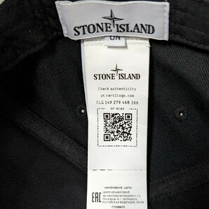 送料無料STONE ISLAND国内正規品ストーンアイランドまずまずの良品ロゴ刺繍キャップ売切り帽子サイズ フリー格安ブラック黒の画像10