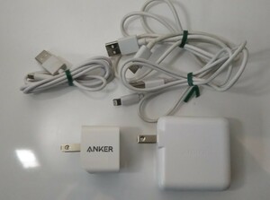 1638送料200円 ANKER USB急速充電器 PowerPort 2 Elite A2023 PowerPort mini A2620 ケーブルおまけ 充電器 白 ホワイト アンカー