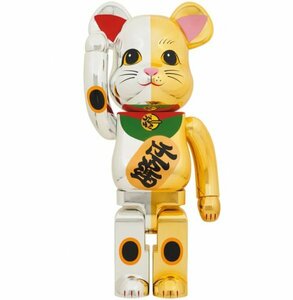 新品未開封 BE@RBRICK 招き猫 開運 銀×千万両 金 1000％ メディコムトイ ベアブリック ペコちゃん