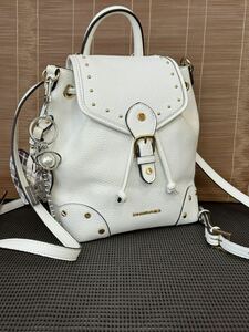 Samantha Vega Mini rucksack / fake leather / white / lady's charm attaching A-036