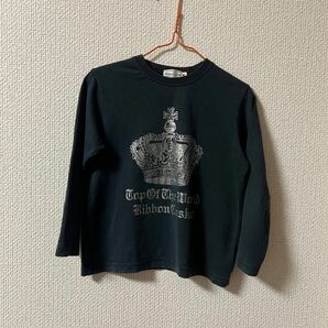 【リボンキャスケット】長袖Tシャツ ロンT 黒　ブラック　キッズ　110cm 