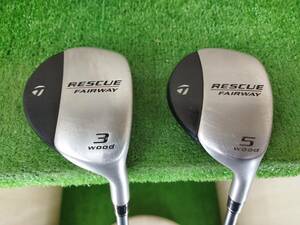  【フェアウェイウッド2本セット】TaylorMade RESCUE FAIRWAY テーラーメイド　3番/5番 17度/20度 純正カーボンシャフト フレックスR