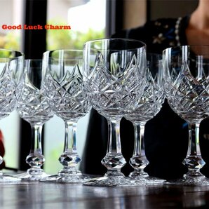 BACCARAT COLBERT コルベール 6本 オールド バカラ クリスタルグラス ビンテージワイングラス フランス アンティーク 硝子器 ガラスの画像1